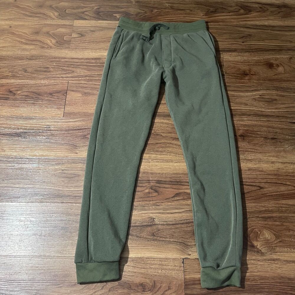 Real Essentials Sweatpants Green Drawstring Tapered Jogger Polyester Men Size XL